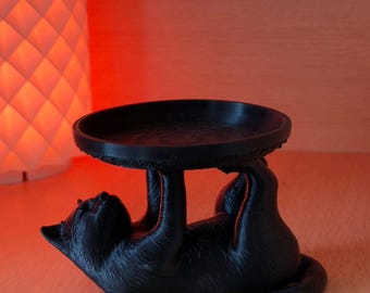 Decoración de mesa con diseño de gato impreso en 3D: organizador de escritorio de PLA hecho a mano