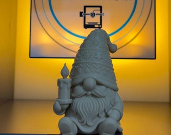 Figura de gnomo impresa en 3D: decoración de estilo escandinavo con vela