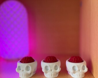 Llavero de calavera con clicker – Llavero antiestrés impreso en 3D – Regalo de broma novedoso (3 piezas)