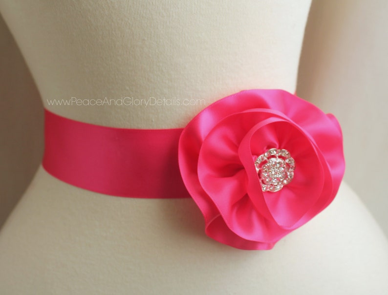 Teal Flower Sash Sash Set 3 in 1 Double Faced Satin Ribbon Etsy