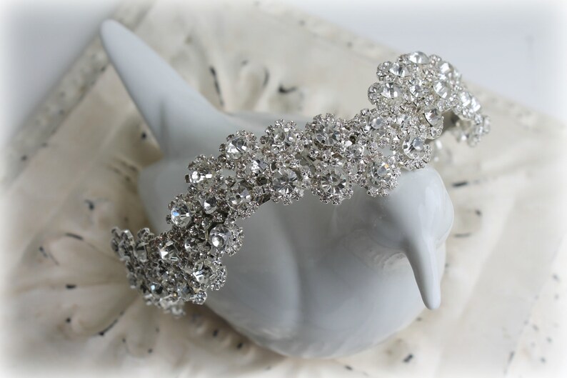 Bridal Crystal Headpiece Sparkly Bridal Headband Crown Etsy