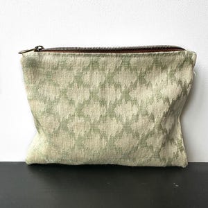 Pochette per il trucco in tessuto lavorato a maglia verde, Borsa per cosmetici per articoli da toeletta, Grande portamonete, Borsa per il trucco per lei