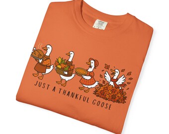 Camiseta "Thankful Goose", unisex, regalo de Acción de Gracias, ropa acogedora de otoño, ropa de temporada