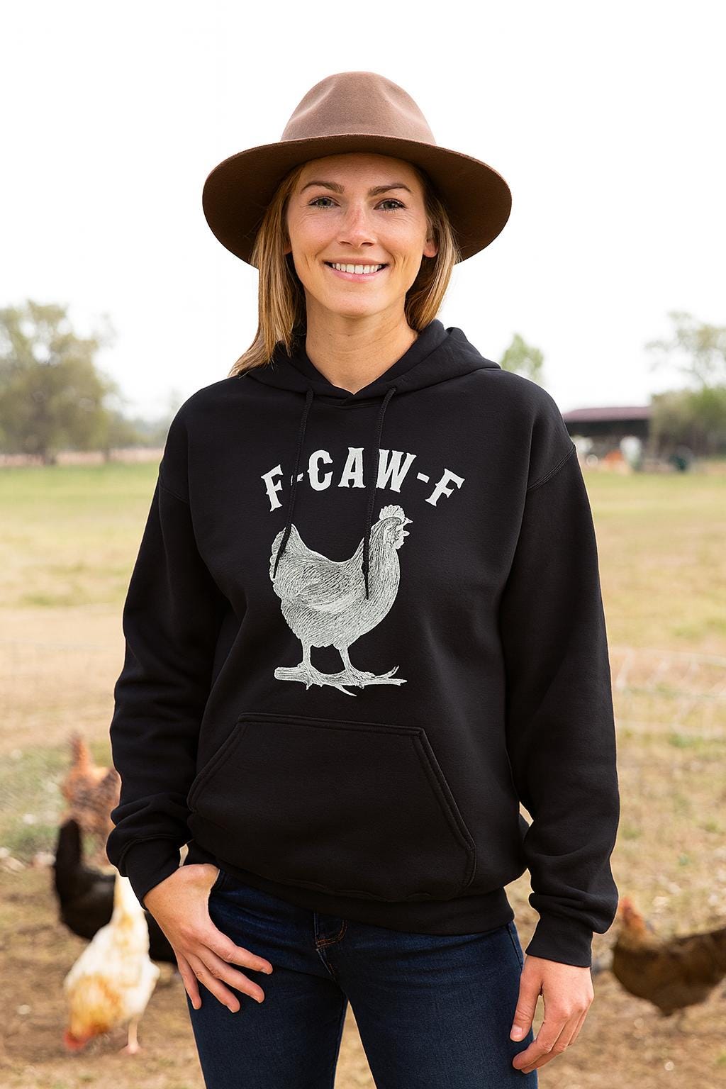 Sweat à Capuche Funny Chicken F-CAW-F – Taille S à 5XL, Unisexe, Neuf Sans étiquettes
