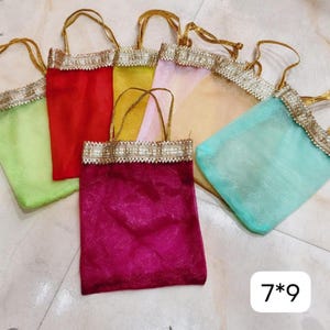 Organza-potli med gota-spets Presentpåse för återkomstgåva, presentpåse för torkad frukt