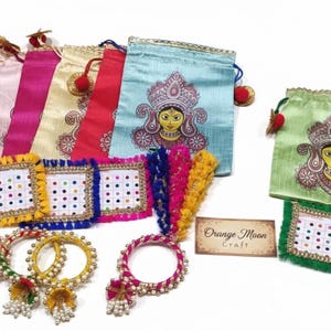 Decorated Potli Bag Set | Bindi, Bangles, Mehendi Favors- Navratra special