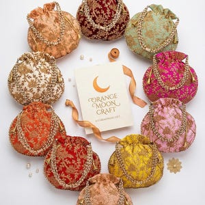 Handcrafted Indian Wedding Potli Bag: Ethnic Bridal Bag, Return Gift (7x9 inch)