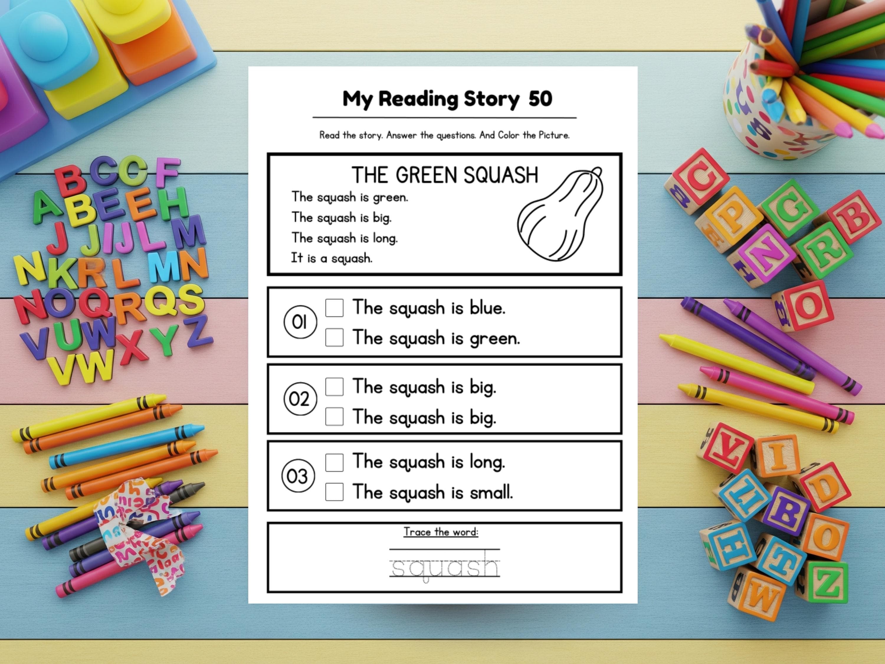 Learn to Read 50 Worksheets for Kids Ages 4-6 | Printable Reading