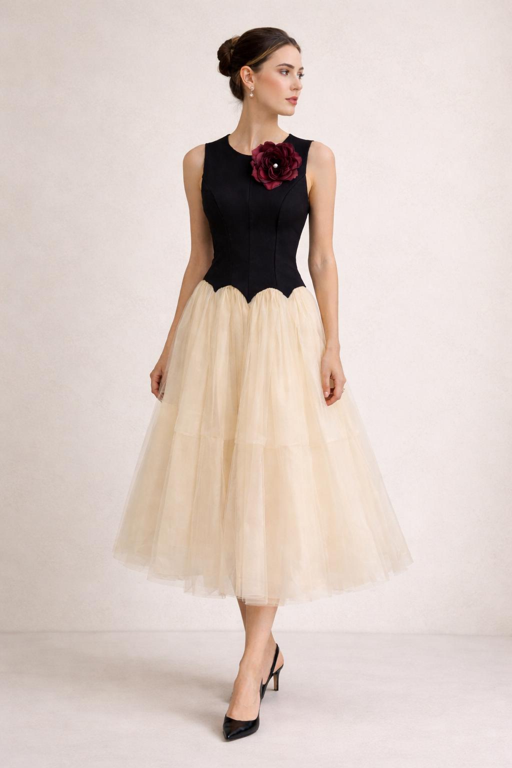 Corset Midi Dress Tulle Skirt - Etsy Corset Midi Dress Tulle Skirt - Etsy