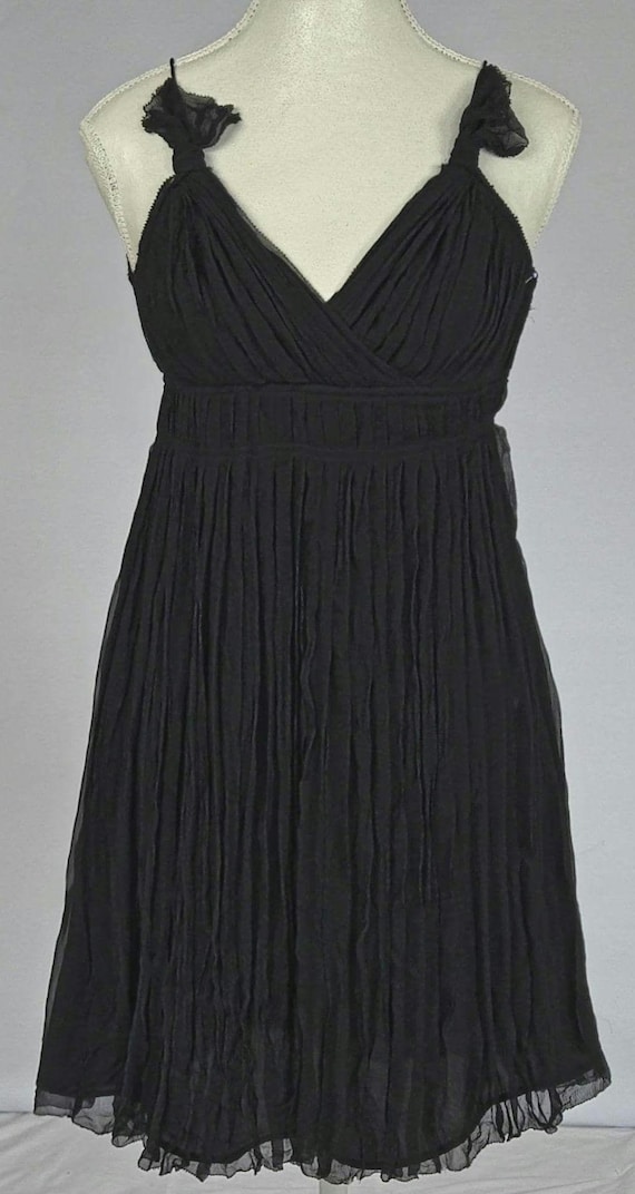 club monaco black dress Silk – Pleated Mini Slip Dress Size 00 Allover pleats add movement