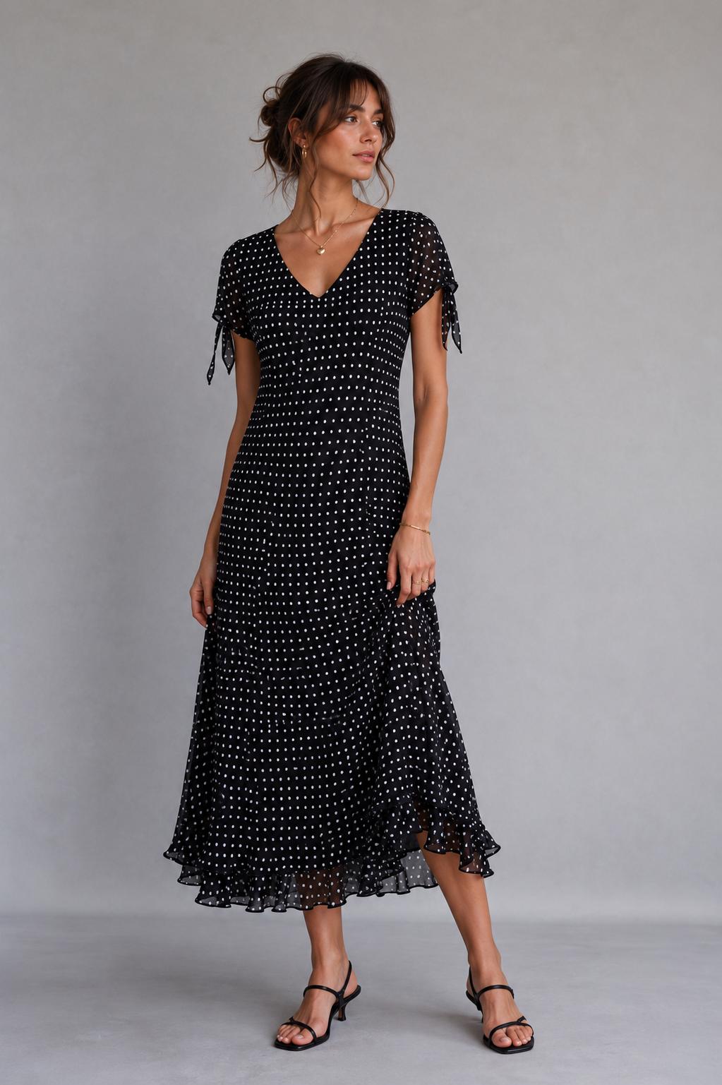 eleve la rosa ditsy midi dress Pink Multi Valencia Midi Dress