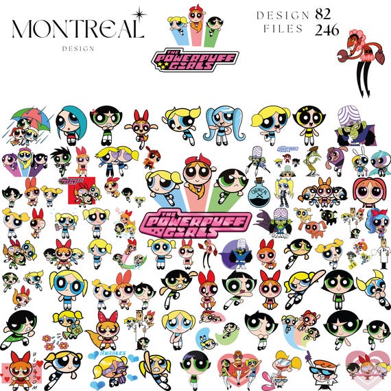 漫画キャラクター PowerPuffGirls SVG // デジタルプリント / バンドル