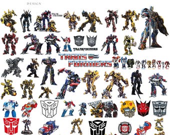 Può includere: Una collezione di design di personaggi Transformers in varie pose e colori, tra cui rosso, blu, giallo e nero. L'immagine include loghi e il testo "MONTREAL DESIGN" e "TRANSFORMERS". Sono elencati anche i file di progettazione 55 e 165.