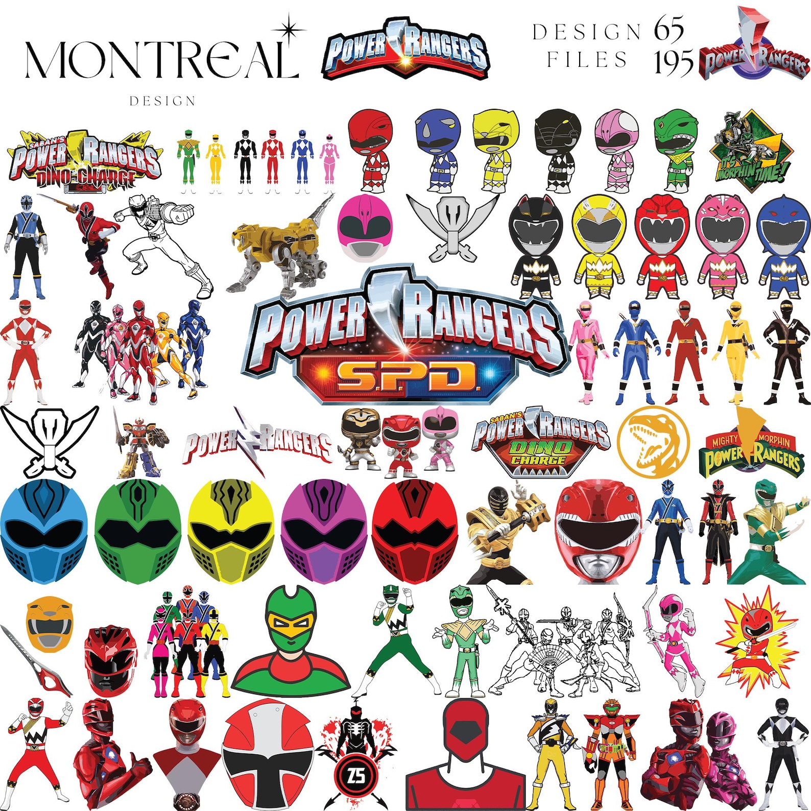 Power Rangers Chracters Svg // Digital Print / Bundle Birthday Party ...