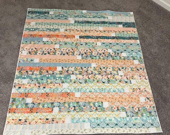 Handgemachter Baumwoll Quilt im Tropischen Beachy Style