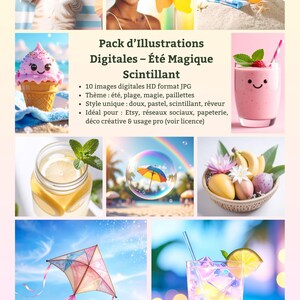 Pack d’Illustrations Digitales – Été Magique Scintillant