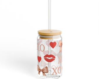 Romantic Sipper Glass | Lips Bows and XO's