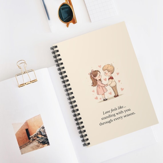 A Little Book of Love Spiral Journal | Standing With You Through Every Season | Romantic Valentine Gift for Her | Love Notes Notebook