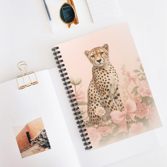Floral Cheetah Spiral Notebook: Whimsical Journal for Writers