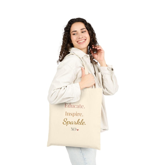 Sparkle, Inspire & Shine Cotton Canvas Tote Bag