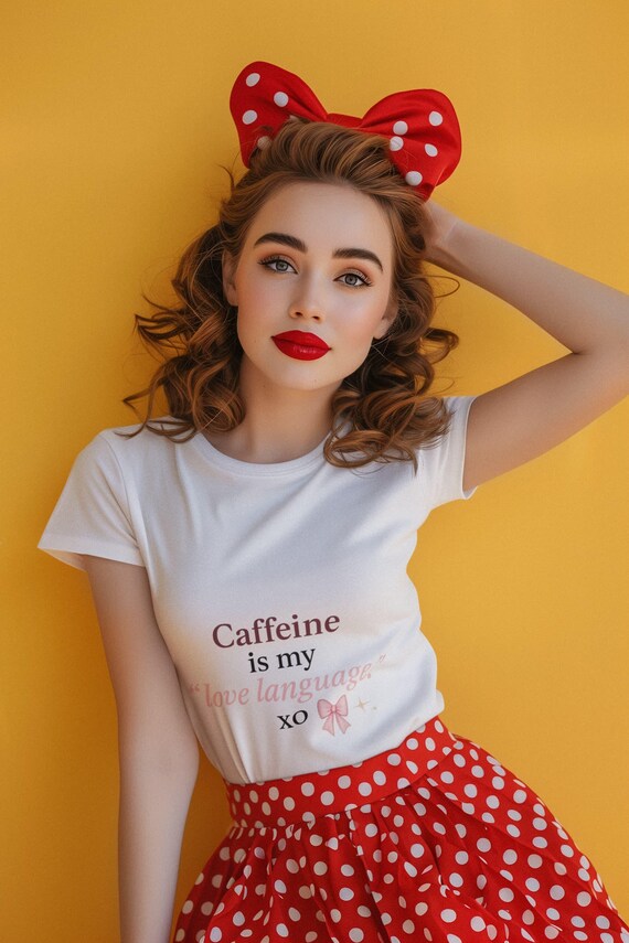 Caffeine Love Language T-Shirt: Sparkle Coffee Tee