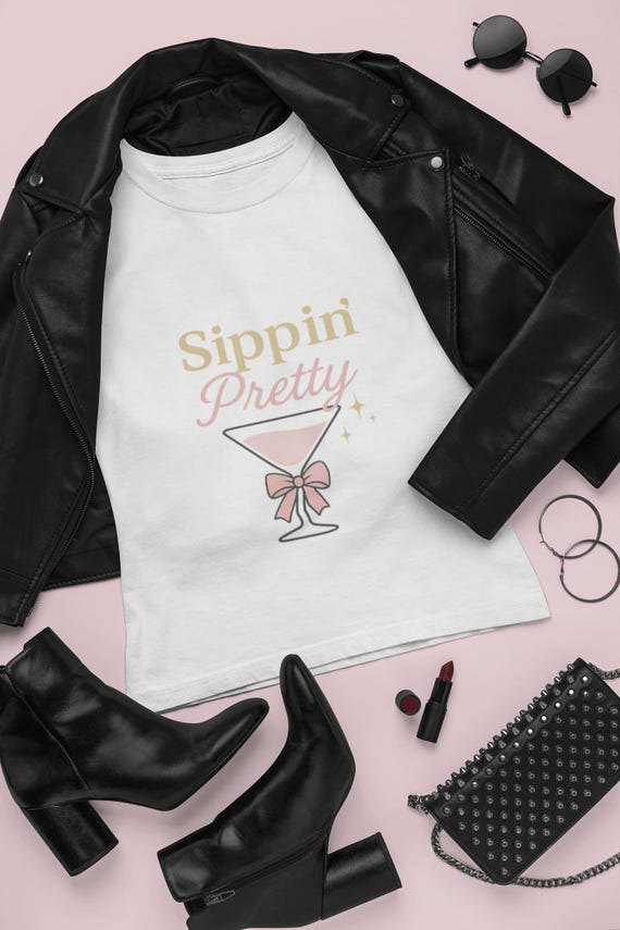 Sippin' Pretty T-Shirt - Sparkle Fun Beverage Theme