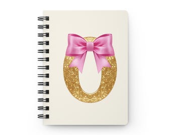 Glamorous "O" Spiral Bound Journal with Glitter Bow