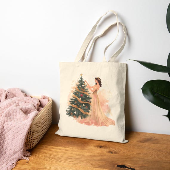 Blush & Gold Christmas Sparkle Tote Bag | Merry Sparkle Season