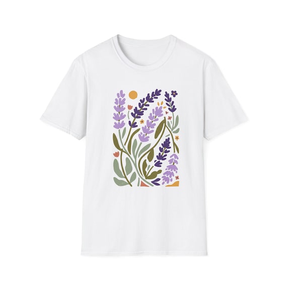 Boho Lavender Botanical Illustration T-Shirt Trendy Finds
