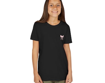 New Collection Sugar & Sparkle Pink Bow Youth Tee, Girly Casual Shirt