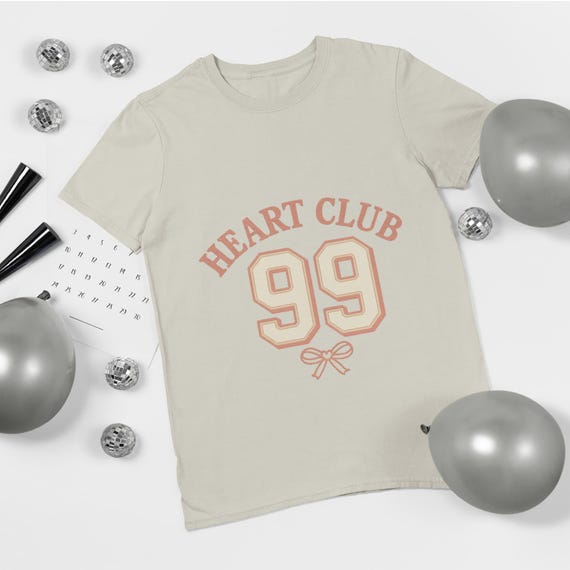 Heart Club 99 Tee | Retro Varsity Number with Bow
