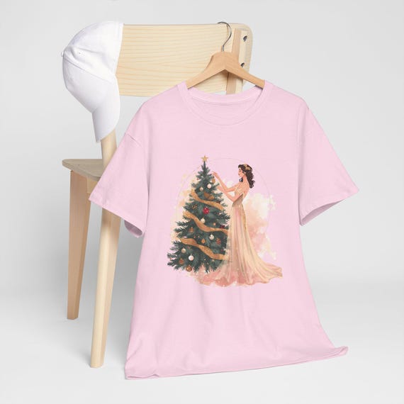 Merry Christmas  Sparkle Ladies Cozy Cotton Tee, Holiday Shirt