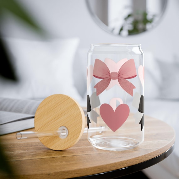 Heart & Bow TouchofsparkleXO Sipper Glass