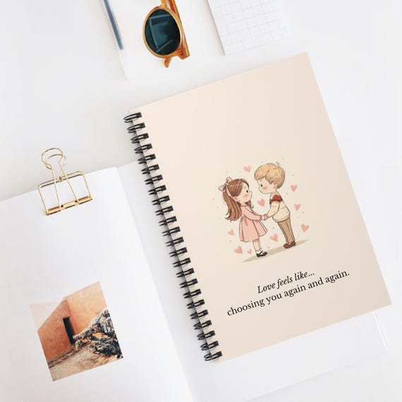 A Little Book of Love Spiral Journal | Choosing You Again and Again | Romantic Valentine Gift for Her | Love Notes Notebook