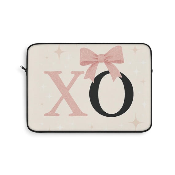 Soft Pink Laptop Sleeve Touch of Sparkle XO