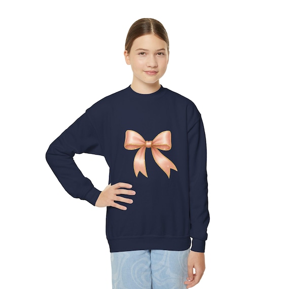 Sugar & Sparkle Pink Bow Luxe Youth Sweatshirt