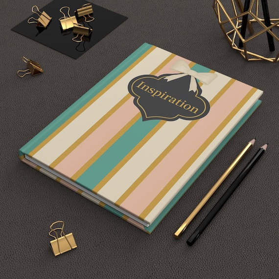 Touch of Sparkle Striped Pastel Coquette Hardcover Journal