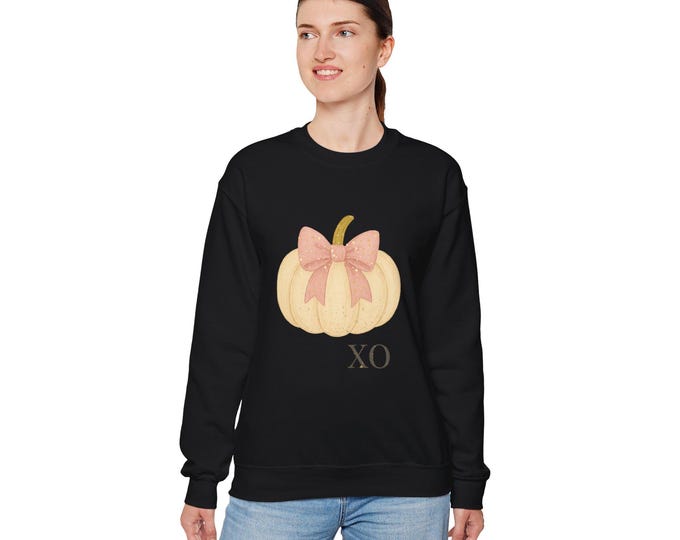 Halloween Pumpkin-Bow Fall Sweatshirt
