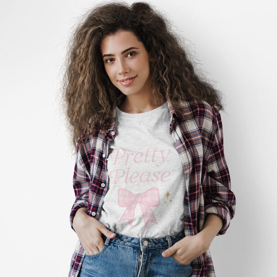 Coquette Pink Bow T-Shirt: Pretty Please Graphic Tee