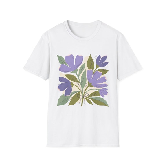 Trendy Boho Floral T-Shirt, Flower Graphic Botanical Summer Top