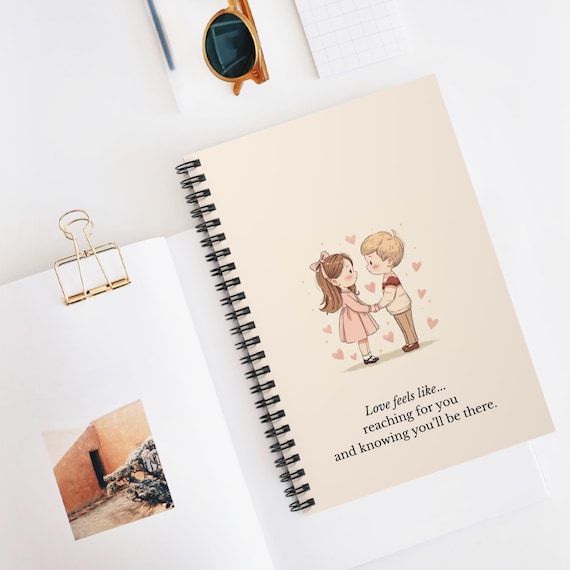 Love Feels...Romantic Illustration Spiral Notebook