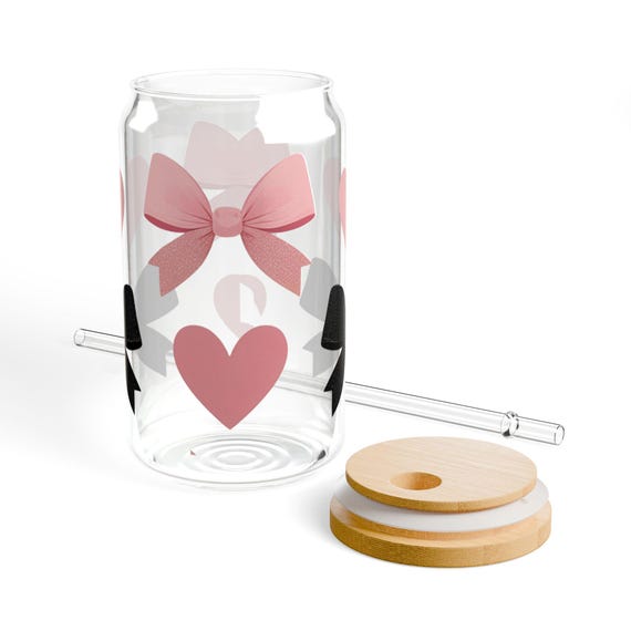 Hearts & Bows Touches of Sparkle Sipper Glass