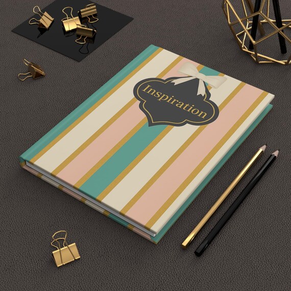 Touch of Sparkle Striped Pastel Coquette Hardcover Journal