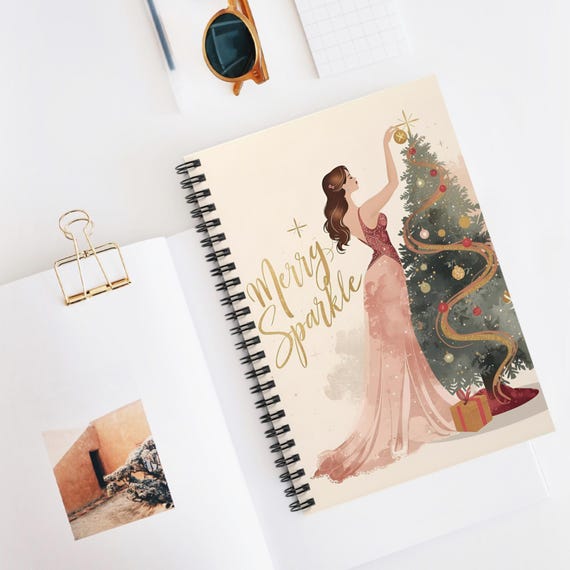 Christmas Tree Woman Spiral Notebook: Festive Holiday Journal