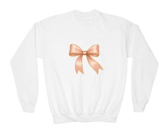 Sugar & Sparkle Pink Bow Luxe Youth Sweatshirt