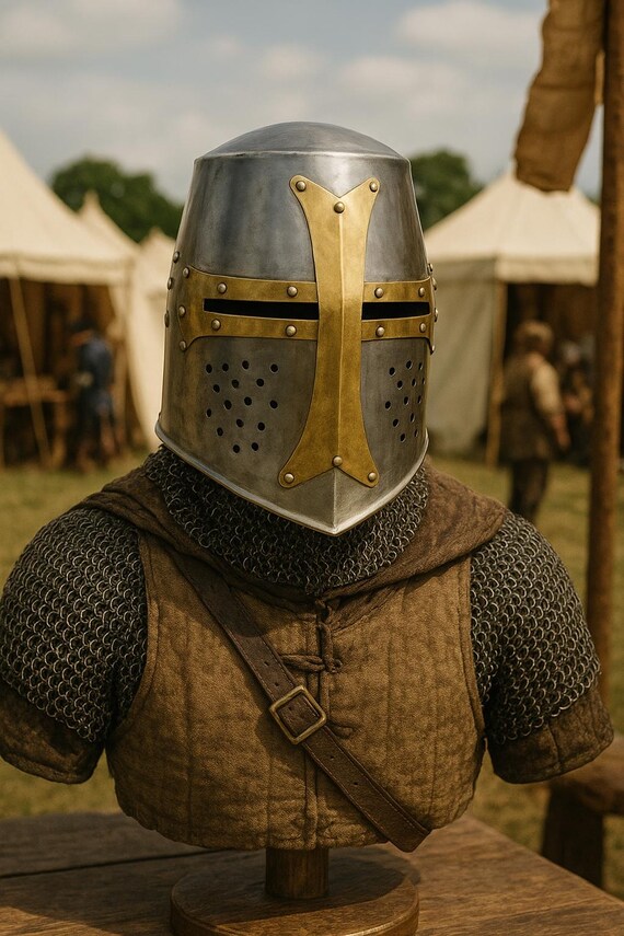 Templar Crusader Knight Helmet Medieval Cosplay Armor Halloween