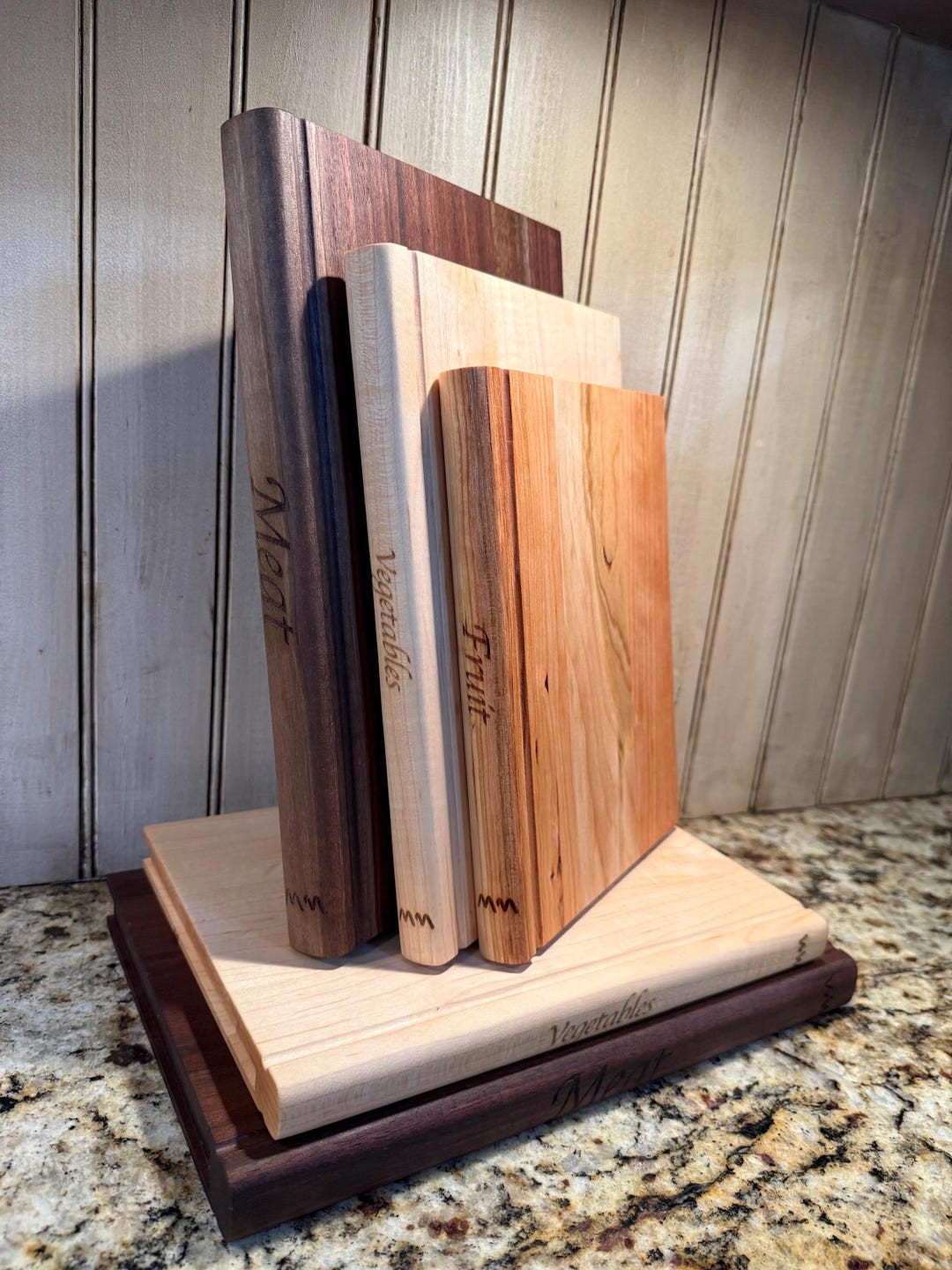 Book Shaped Wooden Cutting Board Set | Unique Kitchen Gift for Book Lovers