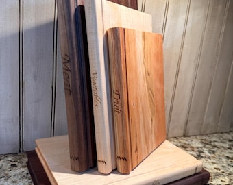 Book Shaped Wooden Cutting Board Set | Unique Kitchen Gift for Book Lovers