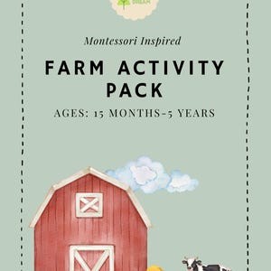 Montessori Inspired Farm Activity Pack | 39 Pages of Printable Activities | Dramatic Play, Math, Letter Recognition, Fine Motor, Process Art
