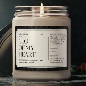 Vela "CEO de mi Corazón", regalo personalizado divertido para tu esposo, vela romántica personalizada, regalo para tu esposo jefe